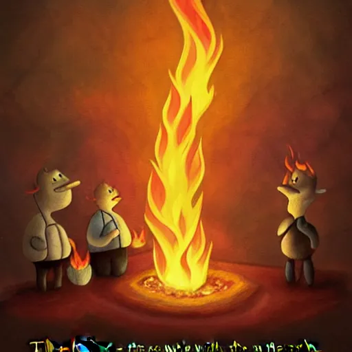 Prompt: this is fine, fire, by kc green