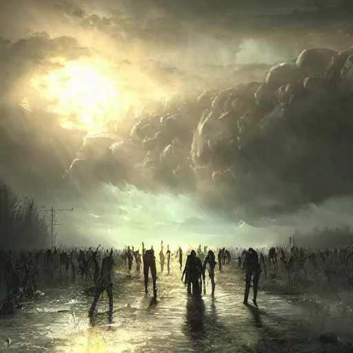 Prompt: zombie apocalypse by jessica rossier, detailed