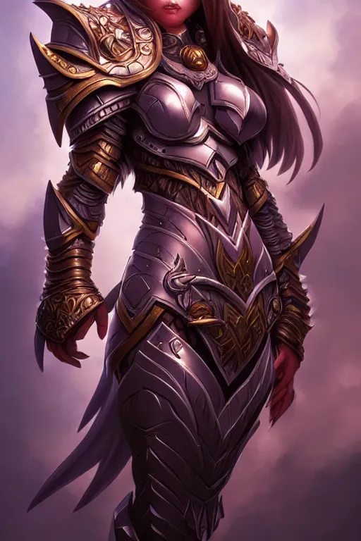 Image similar to sakimi chan, fantasy armor, detailed face, detailed hands, dynamic lighting, tony sart