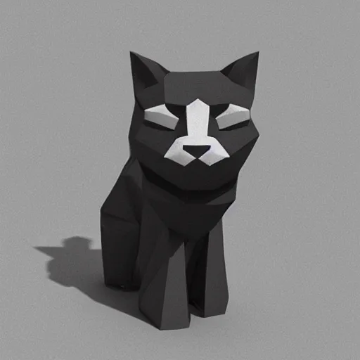 Prompt: a low poly model of a cat