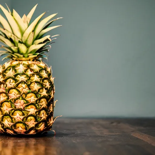 Image similar to a hybrid of a dog and a pineapple but mostly pineapple, 8 k, 4 k, professional photography, award winning photo