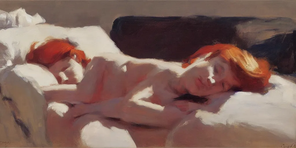 Image similar to sleeping redhead ben aronson 1950