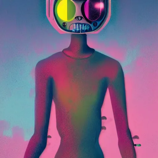 Image similar to portrait of a zombie astronaut girl, colorful, modern art deco, mads berg, karolis strautniekas, christopher balaskas, stippled light, fog, moody, fine texture, editorial illustration, dramatic lighting, dynamic composition, detailed, matte print, dynamic perspective, muted color