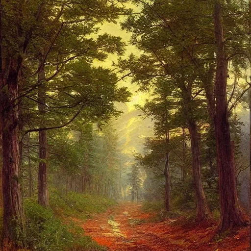 Prompt: 🌲🌳 by william trost richards - - width 7 0 4