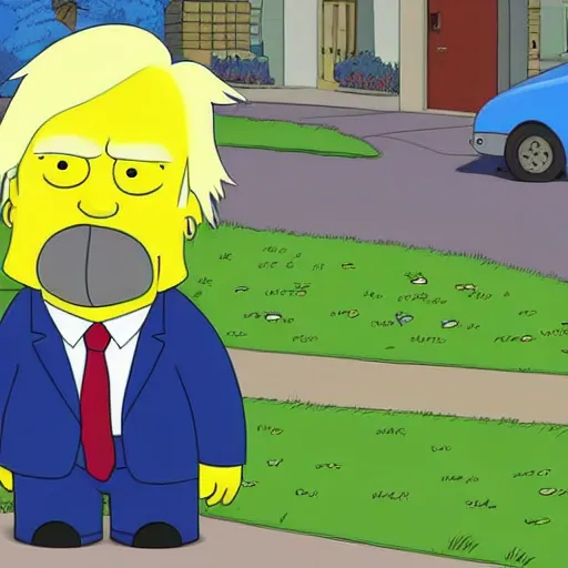 Image similar to Boris Johnson in the Simpsons, high definition, 4k, ultra HD