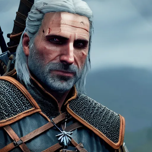 Image similar to Steve Carell in The Witcher 3, gameplay, 8k, HD