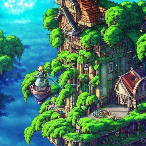 Image similar to photorealistic beautiful world of chrono trigger in the style of studio ghibli and tim white. hyperdetailed photorealism, 1 0 8 megapixels, amazing depth, glowing rich colors, powerful imagery, psychedelic overtones, 3 d finalrender, 3 d shading, cinematic lighting, artstation concept art