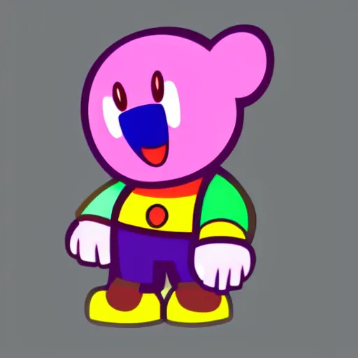 Image similar to Kirby in the style of Y2K vector graphics, sharp, clean, 4K 8K HD