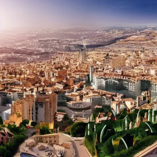 Image similar to city in spain in the year 2 0 5 0