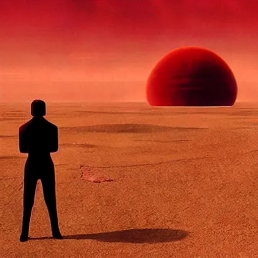 Prompt: scene from duna by alejandro jodorowsky and denis villeneuve