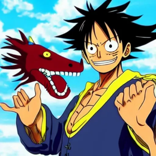 Prompt: luffy as dragon