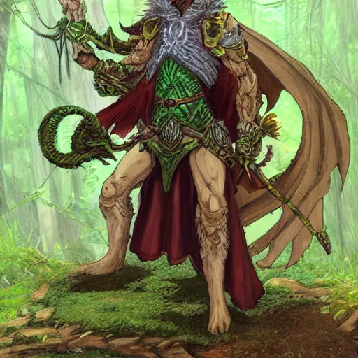 Prompt: a draconic druid