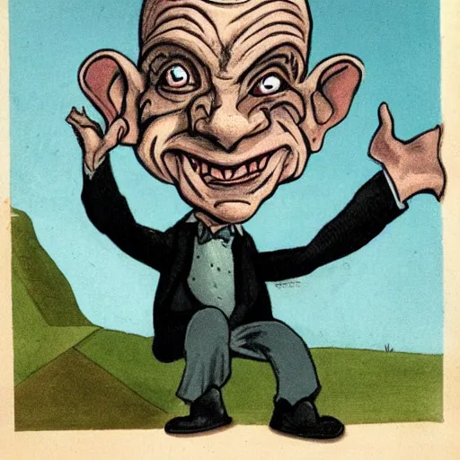 Prompt: caricature of gollum