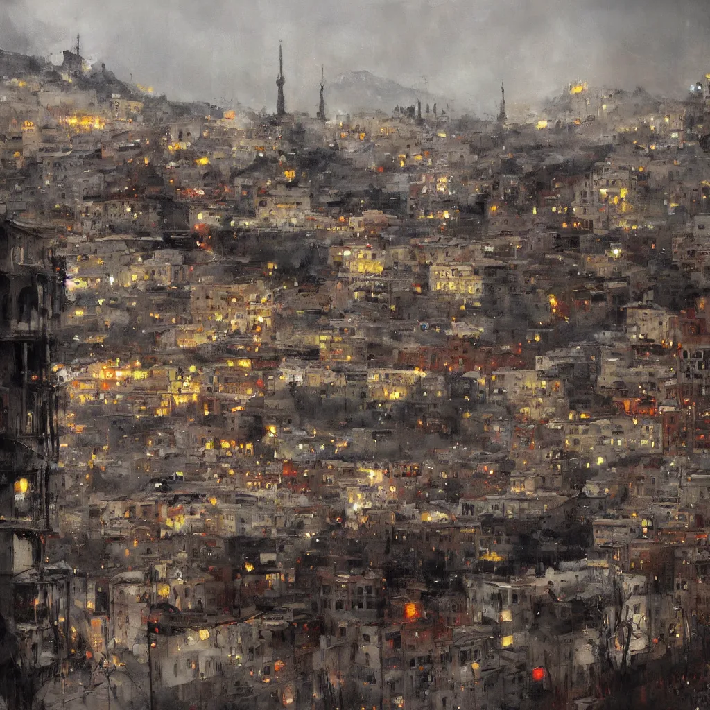 Image similar to tbilisi painted by jeremy mann