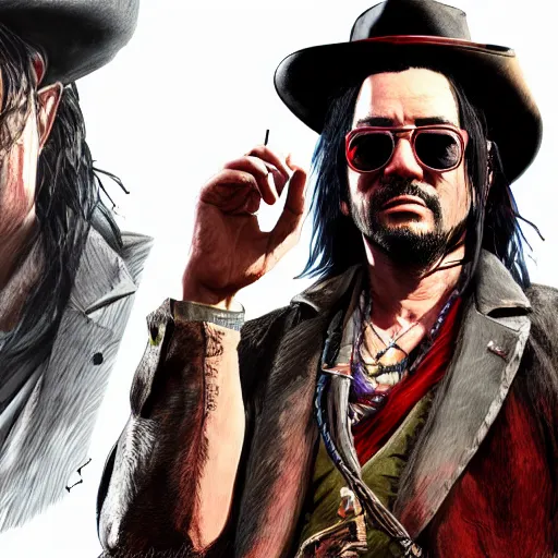 Prompt: David Shing, otherwise know as Shingy, in Red Dead Redemption 2, extreme detail, ray tracing, 8k by artgerm and greg rutkowski