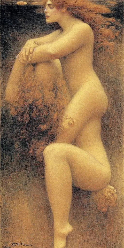 Prompt: a painting of pompa gira by gustav moreau, jean delville and  Gaston Bussiere