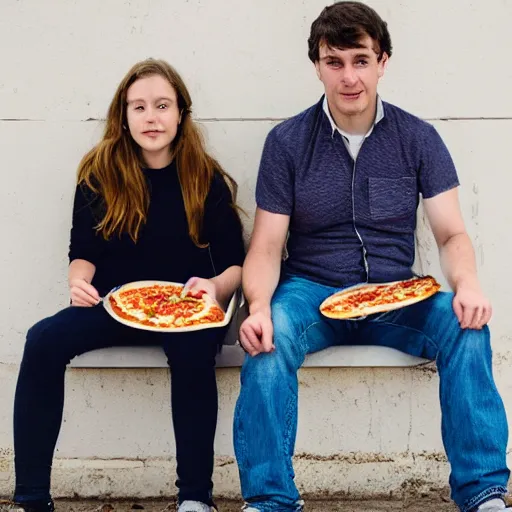 Image similar to anna forsterling and saul bromberger, pulitzer, photorealistic / kids in nowhere eat pizza