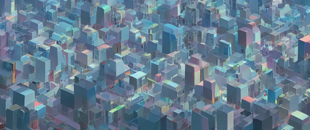 Image similar to Geometric two-dimensional city made of abstract polygonal shapes in the style of Pablo Carpio. Illustration, detailed, 4k