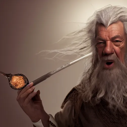 Image similar to gandalf attacks ancient athens, high detail shot, smoking, render, cgsociety, photorealism