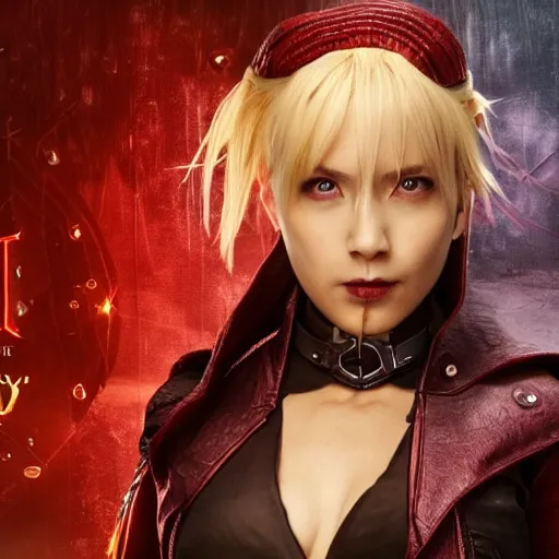 Image similar to a still of vi from arcane, live action