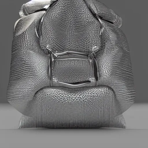 Prompt: a duffle bag piling out with diamonds, 3D render, studio lighting