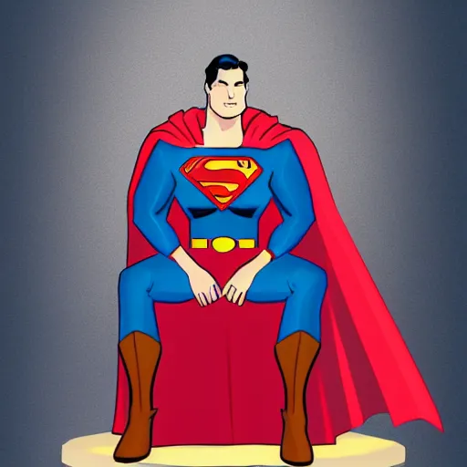 Prompt: superman sitting on the iron throne. artstation