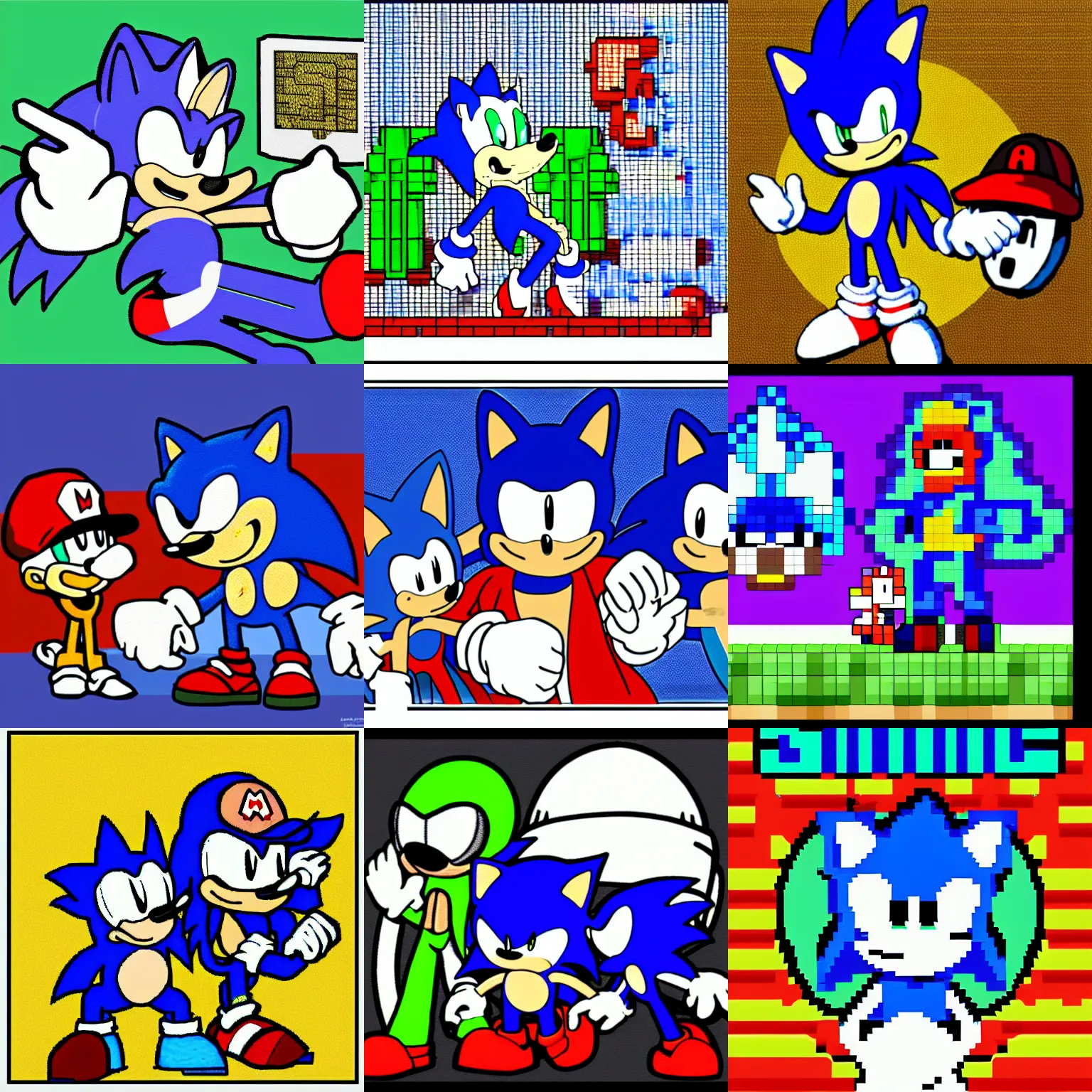 Sonic #2, Sprite mosaics! Just for the heck of it. Sonic's …