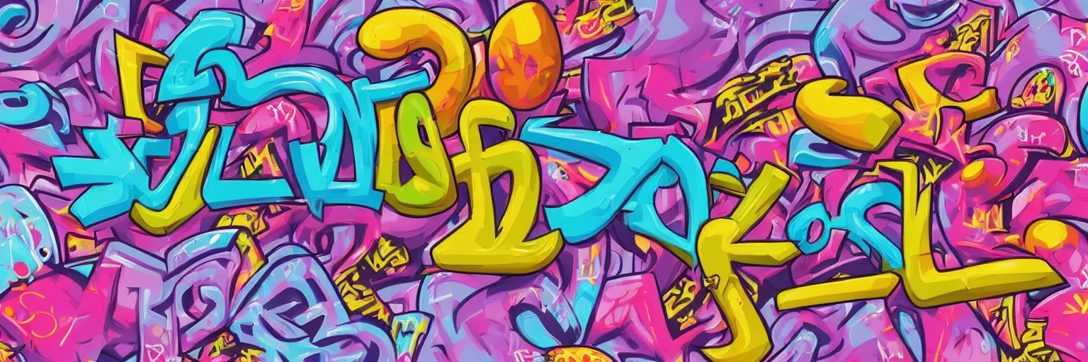 Prompt: graffiti letters, graffiti writing, graffiti, graffiti characters, highly detailed, digital painting, artstation, concept art, sharp focus, illustration, by lisa frank