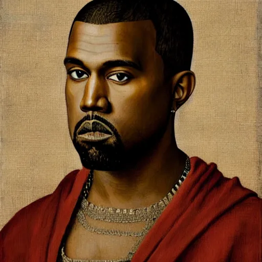 Image similar to A Renaissance portrait painting of Kanye West