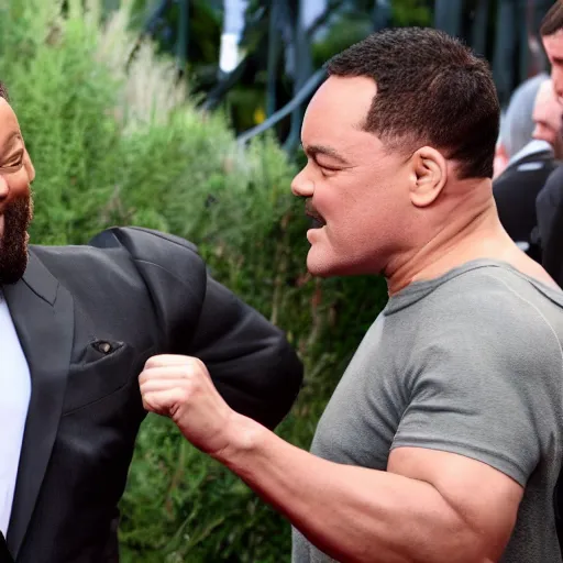 Prompt: Will Smith slapping Jack Black