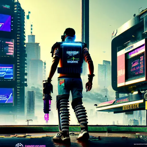 Image similar to Virat Kholi, in CyberPunk 2077, reimagined as a cyberpunk dystopia, 4k highly detailed digital art 4k highly detailed digital art