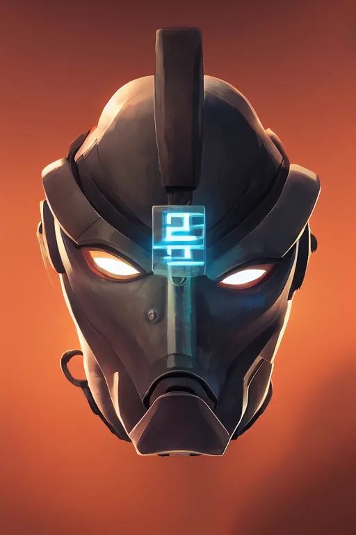 Image similar to epic mask helmet robot ninja portrait stylized as fornite style game design fanart by concept artist gervasio canda, behance hd by jesper ejsing, by rhads, makoto shinkai and lois van baarle, ilya kuvshinov, rossdraws global illumination radiating a glowing aura global illumination ray tracing hdr render in unreal engine 5