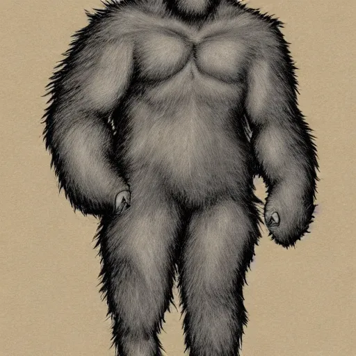 Image similar to Sasquatch, Hiroaki Tsutsumi style