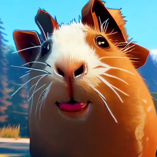 Prompt: a guinea pig in the video game Life is strange