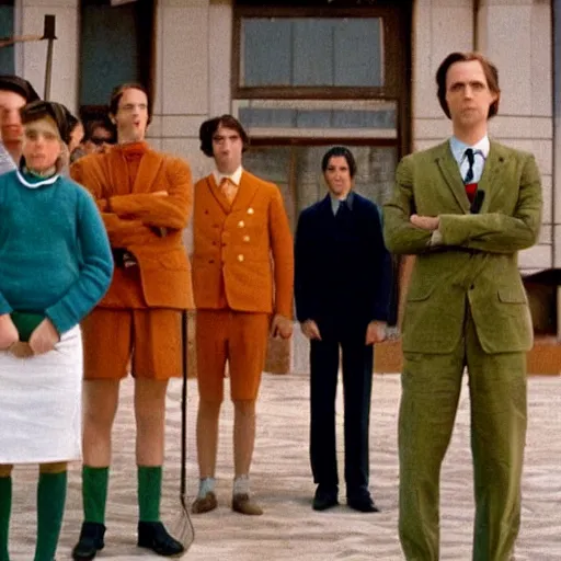 Prompt: a still from wes anderson's long lost film