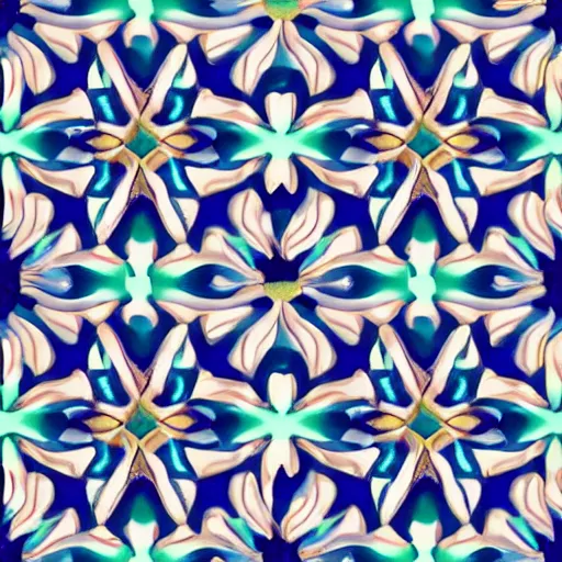 Image similar to hawaiian tileable pattern, digital art