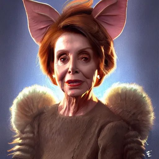 Image similar to a portrait of nancy pelosi as a gremlin, intricate, wild, highly detailed, digital painting, artstation, concept art, smooth, sharp focus, illustration, art by artgerm and greg rutkowski and alphonse much and hajime sorayama