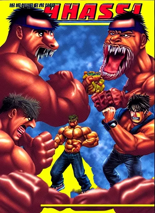 Prompt: hashsquatch the game, streets if rage style cover art