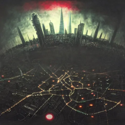 Image similar to Azathoth attacking London at night