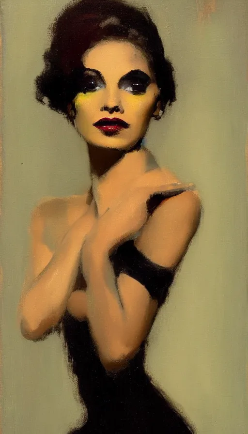 Prompt: a beautiful woman painted by skip liepke
