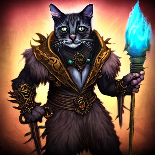 Prompt: Master of Ruin, world boss kitten