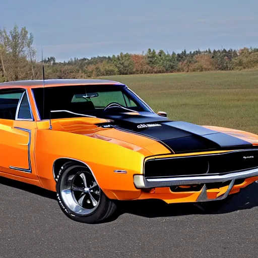 Prompt: 1 9 6 9 dodge charger mixed 1 9 6 9 camaro rs / ss