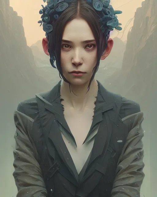 Image similar to highly detailed vfx portrait of sorrow, unreal engine, greg rutkowski, loish, rhads, beeple, makoto shinkai and lois van baarle, ilya kuvshinov, rossdraws, tom bagshaw, alphonse mucha, global illumination, detailed and intricate environment