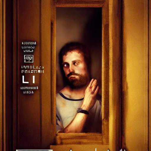 Image similar to poster for a short liminal film called'liminal'about four male roommates that find a tiny hidden door. movie poster, advertisement, renaissance painting, sharp, high detail, trending on artstation, cinematic