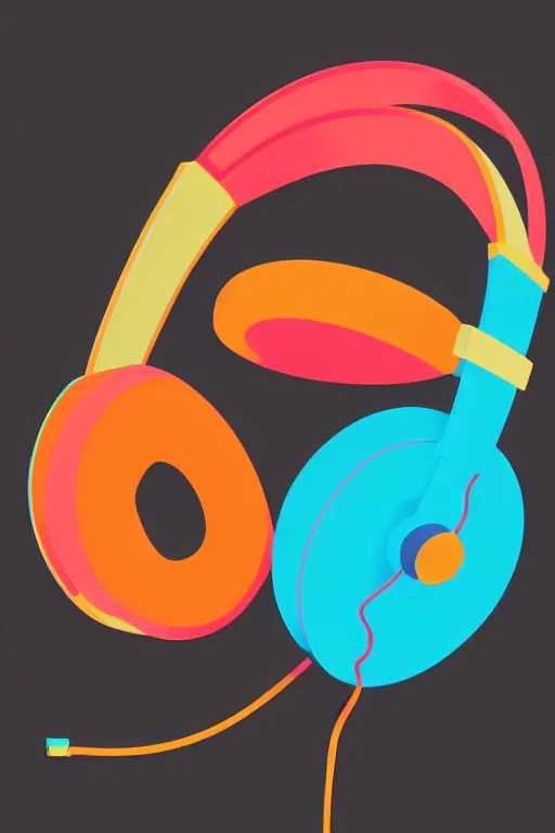 Prompt: minimalist boho style art of colorful headphones, illustration, vector art