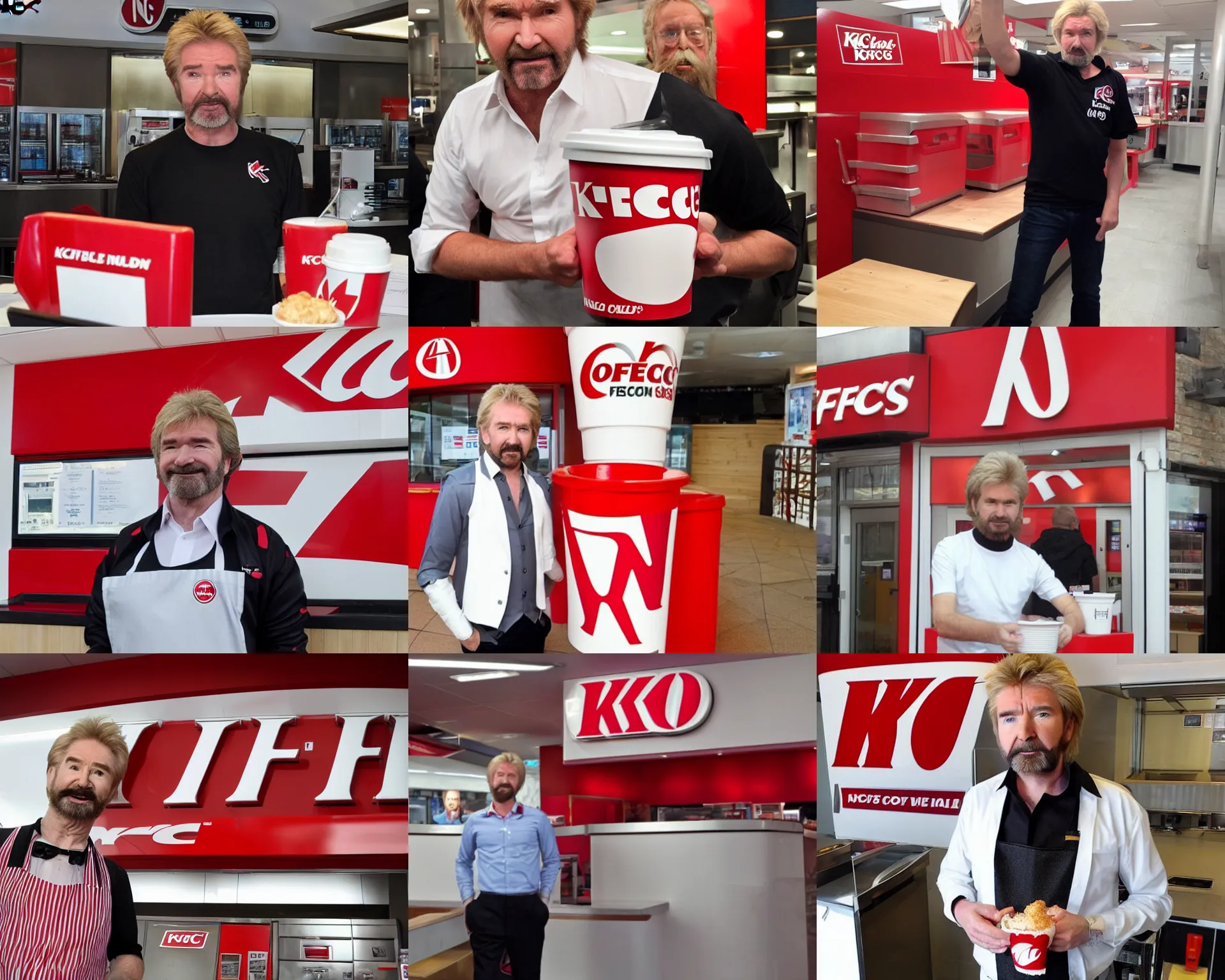 Prompt: noel edmonds working at kfc