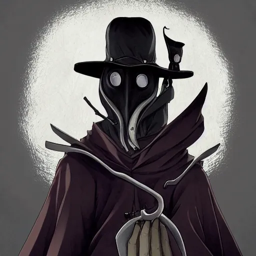 Image similar to portrait of a plague doctor, anime fantasy illustration by tomoyuki yamasaki, kyoto studio, madhouse, ufotable, comixwave films, trending on artstation