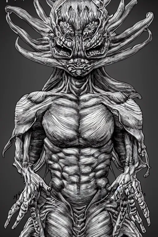 Image similar to pepper humanoid figure monster, symmetrical, highly detailed, digital art, sharp focus, trending on art station, kentaro miura manga art style