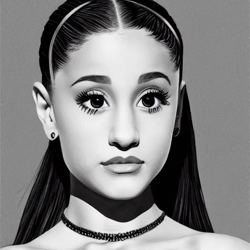 Prompt: photo of Ariana Grande, photorealism in the style of Dorothea Lange