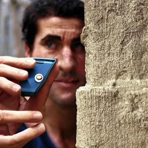 Image similar to Ancient Mesopotamian flipphone, promotional photo